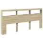 Cabecero de cama con LED roble Sonoma 220x17x102 cm de vidaXL, Cabeceros y pies de cama - Ref: Foro24-839226, Precio: 120,14 ...