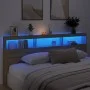 Cabecero de cama con LED roble Sonoma 220x17x102 cm de vidaXL, Cabeceros y pies de cama - Ref: Foro24-839226, Precio: 120,14 ...