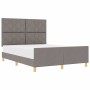 Estructura de cama con cabecera Taupé 140 x 190 cm tela
