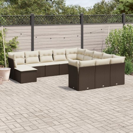 Set de sofás de jardín y cojines 12 pzas ratán sintético marrón by vidaXL, Garden sets - Ref: Foro24-3250472, Price: 807,08 €...