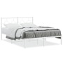 Estructura de cama de metal con cabecero blanca 135x190 cm