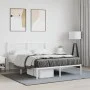 Metal bed frame with white headboard 135x190 cm by vidaXL, Beds and slatted bases - Ref: Foro24-376274, Price: 96,68 €, Disco...
