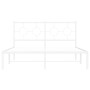 Estructura de cama de metal con cabecero blanca 135x190 cm de vidaXL, Camas y somieres - Ref: Foro24-376274, Precio: 97,94 €