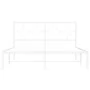 Metal bed frame with white headboard 135x190 cm by vidaXL, Beds and slatted bases - Ref: Foro24-376274, Price: 96,68 €, Disco...