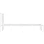 Metal bed frame with white headboard 135x190 cm by vidaXL, Beds and slatted bases - Ref: Foro24-376274, Price: 96,68 €, Disco...