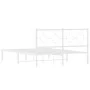 Estructura de cama de metal con cabecero blanca 135x190 cm de vidaXL, Camas y somieres - Ref: Foro24-376274, Precio: 96,68 €,...