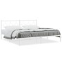 Bettgestell aus Metall mit weißem Kopfteil 193x203 cm von vidaXL, Betten und Lattenroste - Ref: Foro24-376281, Preis: 111,24 ...