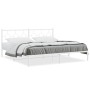 Estructura de cama de metal con cabecero blanco 193x203 cm