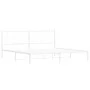 Metal bed frame with white headboard 193x203 cm by vidaXL, Beds and slatted bases - Ref: Foro24-376281, Price: 109,66 €, Disc...