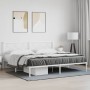 Bettgestell aus Metall mit weißem Kopfteil 193x203 cm von vidaXL, Betten und Lattenroste - Ref: Foro24-376281, Preis: 111,24 ...