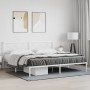 Estructura de cama de metal con cabecero blanco 193x203 cm