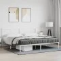Metal bed frame with white headboard 193x203 cm by vidaXL, Beds and slatted bases - Ref: Foro24-376281, Price: 109,66 €, Disc...
