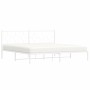 Bettgestell aus Metall mit weißem Kopfteil 193x203 cm von vidaXL, Betten und Lattenroste - Ref: Foro24-376281, Preis: 111,24 ...