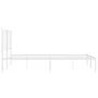 Metal bed frame with white headboard 193x203 cm by vidaXL, Beds and slatted bases - Ref: Foro24-376281, Price: 109,66 €, Disc...