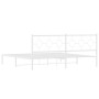 Estructura de cama de metal con cabecero blanco 193x203 cm de vidaXL, Camas y somieres - Ref: Foro24-376281, Precio: 111,14 €...