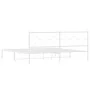 Metal bed frame with white headboard 193x203 cm by vidaXL, Beds and slatted bases - Ref: Foro24-376281, Price: 109,66 €, Disc...