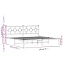 Metal bed frame with white headboard 193x203 cm by vidaXL, Beds and slatted bases - Ref: Foro24-376281, Price: 109,66 €, Disc...