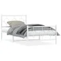 Estructura cama metal con cabecero y pie cama blanca 100x200 cm de vidaXL, Camas y somieres - Ref: Foro24-376288, Precio: 77,...
