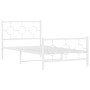 Metallbettgestell mit Kopf- und Fußteil weiß 100x200 cm von vidaXL, Betten und Lattenroste - Ref: Foro24-376288, Preis: 78,43...