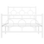 Metallbettgestell mit Kopf- und Fußteil weiß 100x200 cm von vidaXL, Betten und Lattenroste - Ref: Foro24-376288, Preis: 78,43...