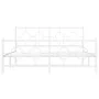 Bettgestell aus Metall mit Kopfteil und weißem Fußteil 150x200 cm von vidaXL, Betten und Lattenroste - Ref: Foro24-376295, Pr...