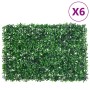 Valla de hojas de arbusto artificial 6 uds verde 40x60 cm