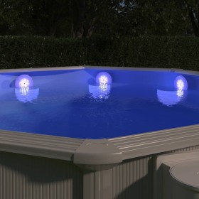 Lámpara LED sumergible flotante piscina mando distancia blanco