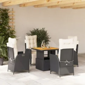 Set de muebles jardín 5 pzas con cojines ratán sintético negro by vidaXL, Garden sets - Ref: Foro24-3277436, Price: 624,32 €,...