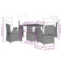 Set de muebles jardín 5 pzas con cojines ratán sintético negro by vidaXL, Garden sets - Ref: Foro24-3277436, Price: 555,24 €,...