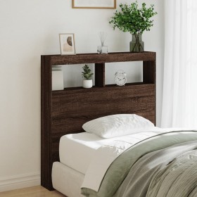 Braunes Eichenholz-Kopfteil mit LED-Licht 100x17x102 cm. von vidaXL, Kopf- und Fußteile - Ref: Foro24-839188, Preis: 66,54 €,...