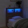 Bed headboard with LED light in brown oak, 100x17x102 cm. by vidaXL, Headboards and footboards - Ref: Foro24-839188, Price: 6...