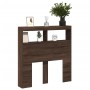 Bed headboard with LED light in brown oak, 100x17x102 cm. by vidaXL, Headboards and footboards - Ref: Foro24-839188, Price: 6...