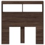 Bed headboard with LED light in brown oak, 100x17x102 cm. by vidaXL, Headboards and footboards - Ref: Foro24-839188, Price: 6...