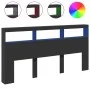 Cabecero de cama con luz LED negro 200x17x102 cm de vidaXL, Cabeceros y pies de cama - Ref: Foro24-839218, Precio: 102,49 €, ...