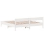 Bed frame with white pine wood headboard 200x200cm by vidaXL, Beds and slatted bases - Ref: Foro24-3216210, Price: 212,14 €, ...