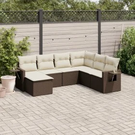 7-teiliges Gartensitzgruppen-Set mit braunen PE-Rattan-Kissen. von vidaXL, Gartensets - Ref: Foro24-3252840, Preis: 447,87 €,...
