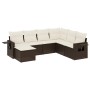 Juego de sofás de jardín 7 piezas con cojines ratán PE marrón by vidaXL, Garden sets - Ref: Foro24-3252840, Price: 446,94 €, ...