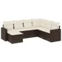 Juego de sofás de jardín 7 piezas con cojines ratán PE marrón by vidaXL, Modular outdoor sofas - Ref: Foro24-3251640, Price: ...