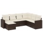 Juego de sofás de jardín 7 piezas con cojines ratán PE marrón by vidaXL, Modular outdoor sofas - Ref: Foro24-3251640, Price: ...