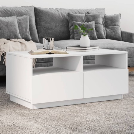 Mesa de centro con luces LED blanco 90x49x40 cm by vidaXL, Coffee table - Ref: Foro24-839833, Price: 83,28 €, Discount: %