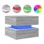 Mesa de centro con luces LED gris Sonoma 50x50x40 cm de vidaXL, Mesas de centro - Ref: Foro24-839859, Precio: 86,43 €, Descue...