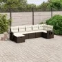 Juego de sofás de jardín 7 piezas con cojines ratán PE marrón by vidaXL, Garden sets - Ref: Foro24-3263819, Price: 462,67 €, ...