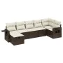 Juego de sofás de jardín 7 piezas con cojines ratán PE marrón by vidaXL, Garden sets - Ref: Foro24-3263819, Price: 462,67 €, ...