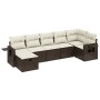 Juego de sofás de jardín 7 piezas con cojines ratán PE marrón by vidaXL, Garden sets - Ref: Foro24-3263819, Price: 469,90 €, ...