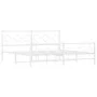 Metal bed frame with white headboard and footboard 180x200 cm by vidaXL, Beds and slatted bases - Ref: Foro24-376297, Price: ...