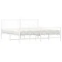 Metal bed frame with white headboard and footboard 180x200 cm by vidaXL, Beds and slatted bases - Ref: Foro24-376297, Price: ...