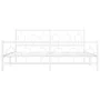 Estructura cama metal con cabecero y estribo blanco 180x200 cm de vidaXL, Camas y somieres - Ref: Foro24-376297, Precio: 124,...