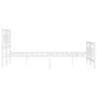 Metal bed frame with white headboard and footboard 180x200 cm by vidaXL, Beds and slatted bases - Ref: Foro24-376297, Price: ...