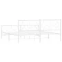 Metal bed frame with white headboard and footboard 180x200 cm by vidaXL, Beds and slatted bases - Ref: Foro24-376297, Price: ...