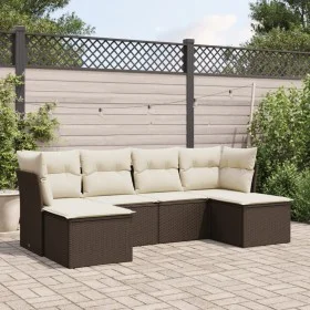 Set sofás de jardín 6 piezas y cojines ratán sintético marrón by vidaXL, Garden sets - Ref: Foro24-3249852, Price: 372,72 €, ...